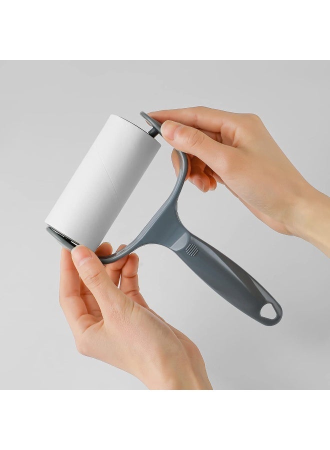 مجموعة بكرات إزالة الوبر اللاصقة بمقبض مريح وعبوات إعادة تعبئة - مزيل قوي لشعر الحيوانات الأليفة من الملابس، بمقبض مريح، مزيل وبر متعدد الأغراض للأثاث والسجاد ومقاعد السيارات والمفروشات ومقاعد السيارات والتنظيف المنزلي - أوراق لاصقة قوية للغبار والوبر والحطام (مقبض واحد + 4 عبوات إعادة تعبئة). - Image 5